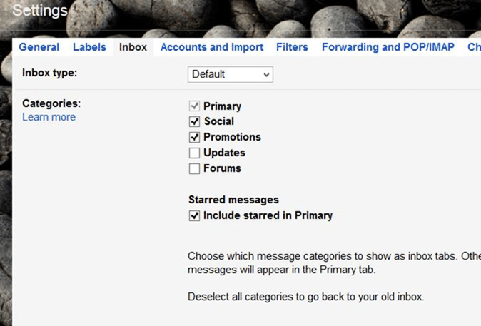 Desativar guias no Gmail