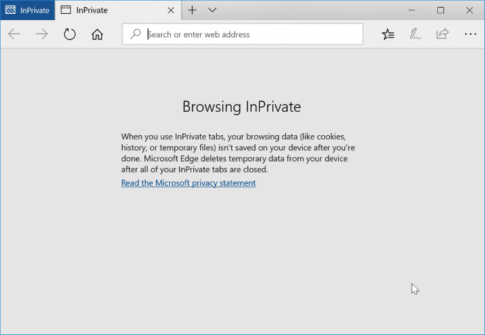 Desabilitar o modo de navegação InPrivate no Microsoft Edge no Windows 10