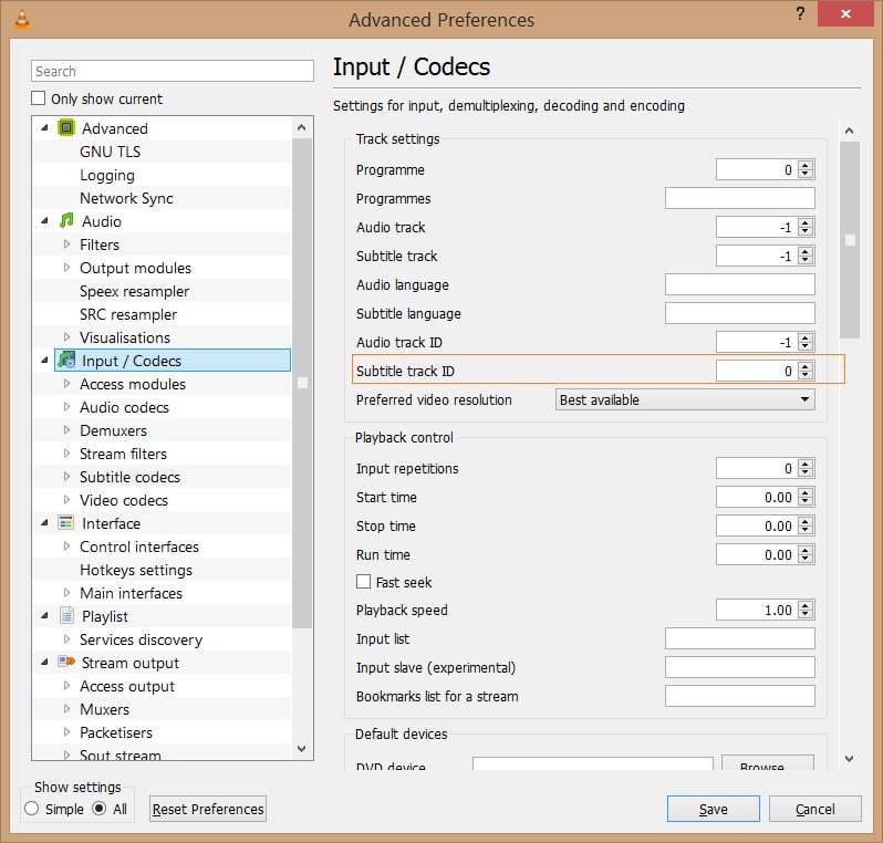 Impeça o VLC de carregar legendas automaticamente
