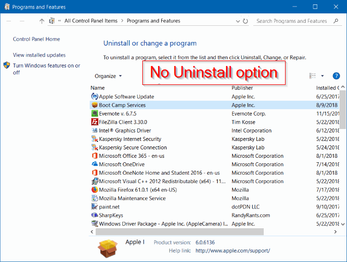Como desinstalar os serviços do Boot Camp no Windows 10 1 Como desinstalar os serviços do Boot Camp no Windows 10