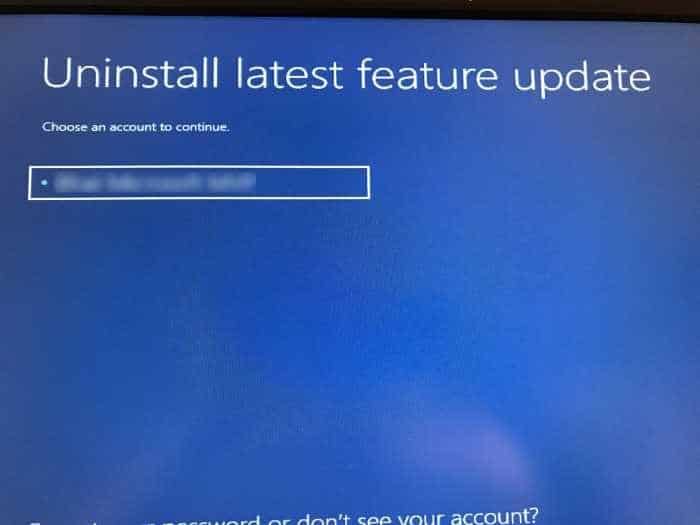 Desinstale as atualizações do Windows 10 por meio de opções avançadas de inicialização