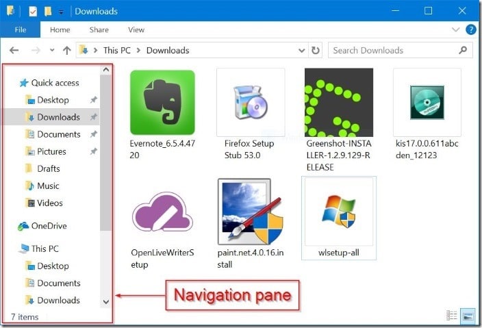 Como mostrar ou ocultar o painel de navegação do File Explorer no Windows 10 1 Como mostrar ou ocultar o painel de navegação do File Explorer no Windows 10