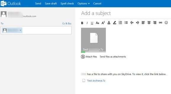 Como enviar anexos com mais de 25 MB no Outlook.com