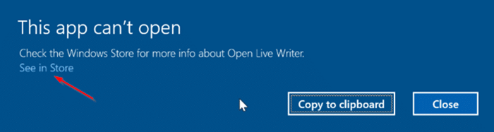 Correção: “Este aplicativo não pode abrir.  Verifique a Windows Store para obter mais informações ”Erro no Windows 10