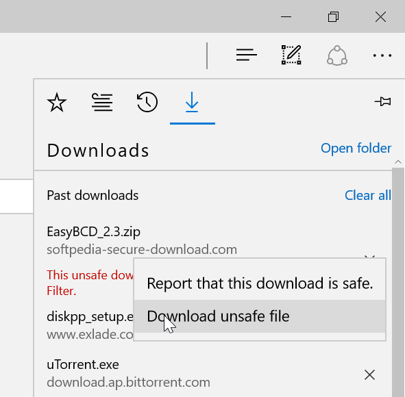 Por que o Edge está mostrando "Este download inseguro foi bloqueado pelo SmartScreen"