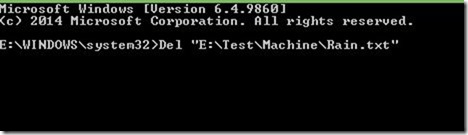 Usando o prompt de comando para excluir um arquivo