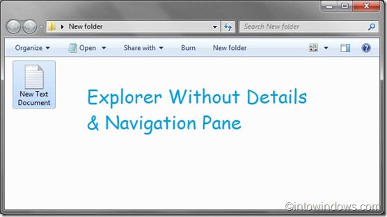 Como ocultar/desativar o painel de navegação (painel esquerdo) e o painel de detalhes no Windows 7 Explorer