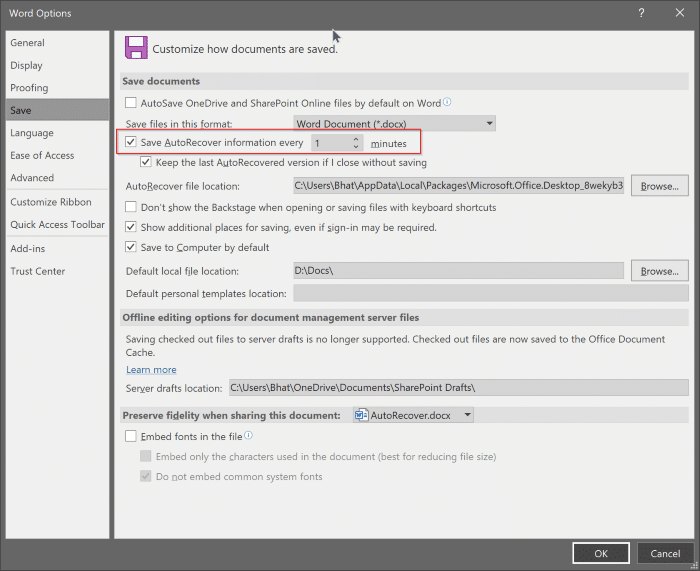 Faça o Office Word, Excel e PowerPoint salvar arquivos a cada minuto