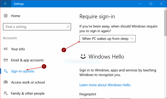 Exigir senha quando o PC acordar do modo de suspensão
