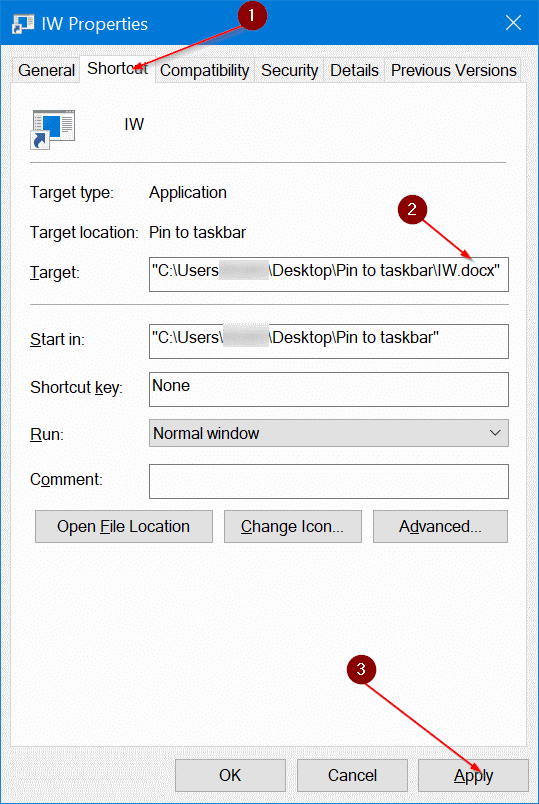 Fixar qualquer arquivo na barra de tarefas do Windows 10