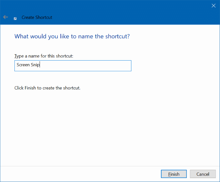 Pin Screen Snip na barra de tarefas no Windows 10