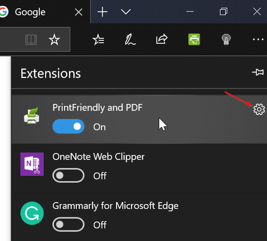 Habilitar extensões para o modo InPrivate no Edge