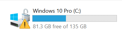 Como remover o ícone de cadeado ou cadeado das unidades no Windows 10