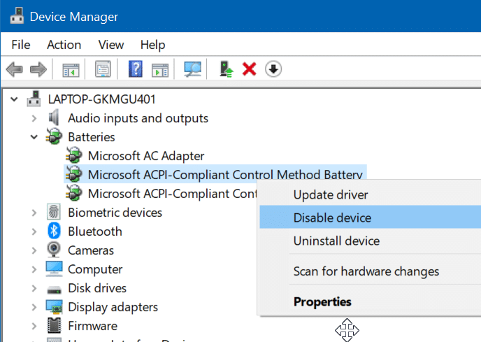 Correção: Configuração do ícone da bateria acinzentado no Windows 10 2 Reinicie o adaptador AC através do Gerenciador de Dispositivos