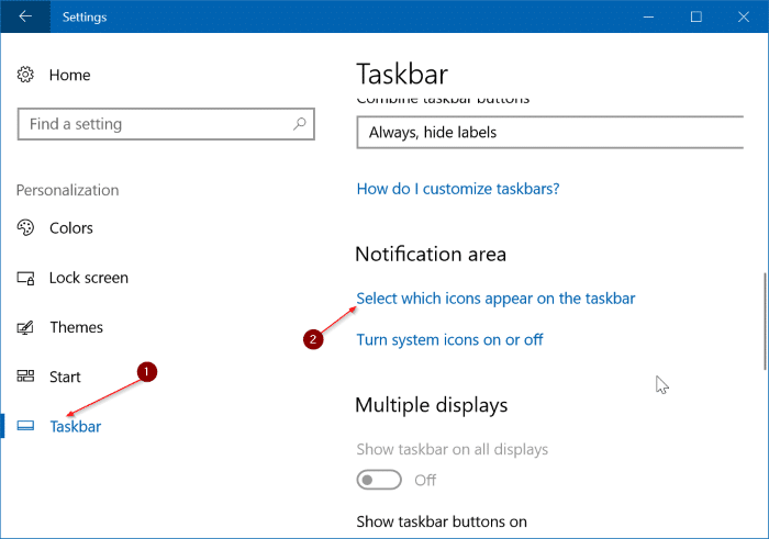 Restaurar o ícone do OneDrive por meio de configurações