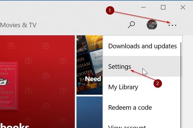 Impedir que os vídeos sejam reproduzidos automaticamente na Windows Store no Windows 10 2 Impedir que os vídeos sejam reproduzidos automaticamente na Windows 10 Store