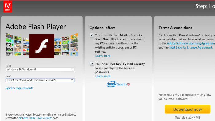 Instale o Adobe Flash Player para o navegador Vivaldi