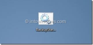 Layout da tela inicial de backup no Windows81