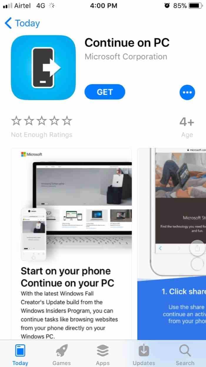 Vinculando o iPhone ao PC com Windows 10