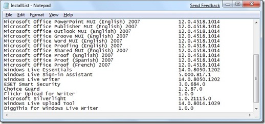 Como obter a lista de aplicativos instalados no Windows 7/10 sem nenhum software
