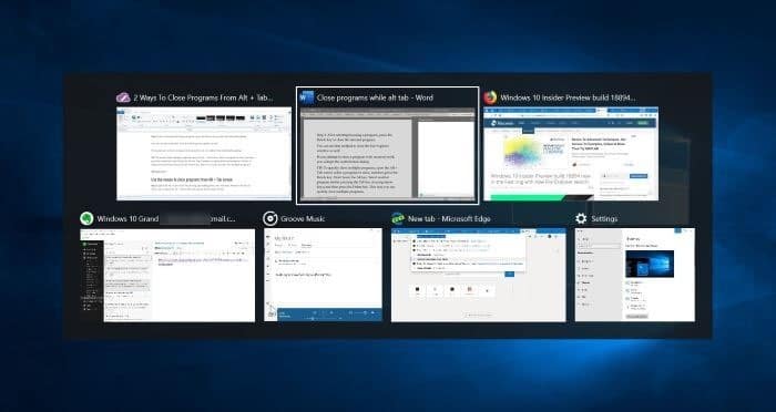 2 maneiras de fechar programas da tela Alt + Tab no Windows 10 1 2 maneiras de fechar programas da tela Alt + Tab no Windows 10