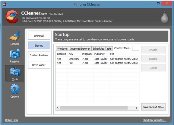Como usar o CCleaner para limpar o menu de contexto