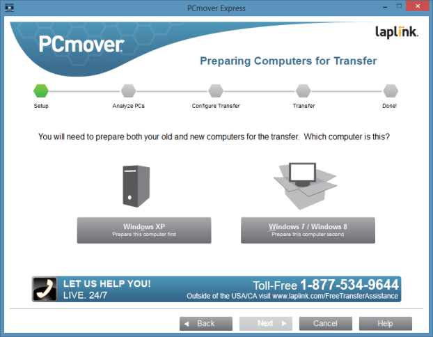 PCmover Express: Transfira arquivos e configurações do Windows XP para o Windows 7/8/8.1 gratuitamente