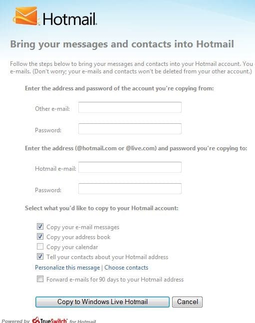 Como copiar facilmente todos os e-mails antigos para sua nova conta do Outlook.com de uma só vez