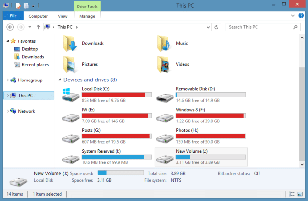 Como mover o painel de detalhes para a parte inferior no Windows 8.1 File Explorer
