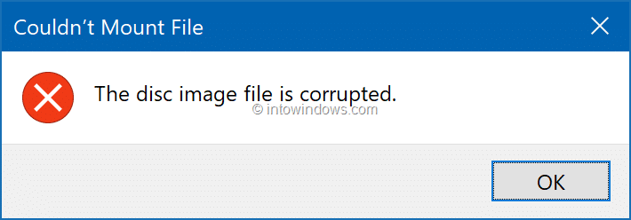Correção: O arquivo de imagem do disco está corrompido no Windows 10
