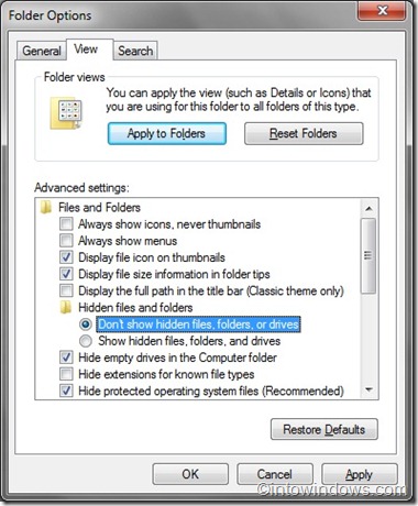 Como ocultar/exibir um arquivo ou pasta no Windows 7
