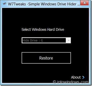 Ocultar unidades no Windows 10/8/7 com o Windows Drive Hider simples