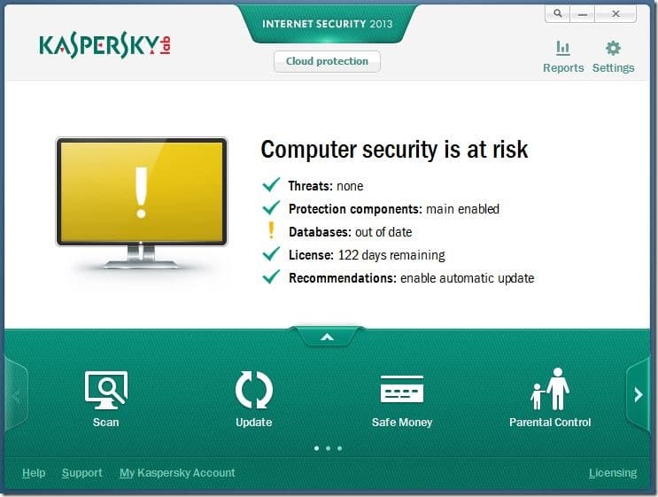 Como desativar a notificação de bancos de dados desatualizados no Kaspersky 3 Como desativar a notificação de bancos de dados desatualizados no Kaspersky