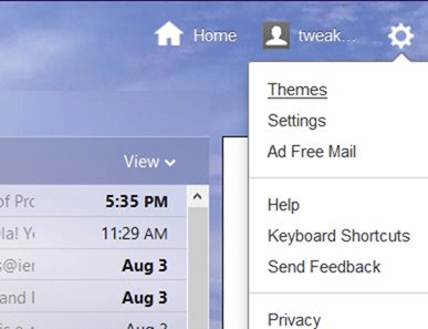 Personalizando o Yahoo!  Correspondência