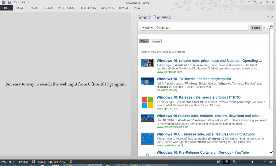 Como pesquisar no Google diretamente do Office Word ou Excel 2 Pesquisar o aplicativo Web para o Microsoft Office