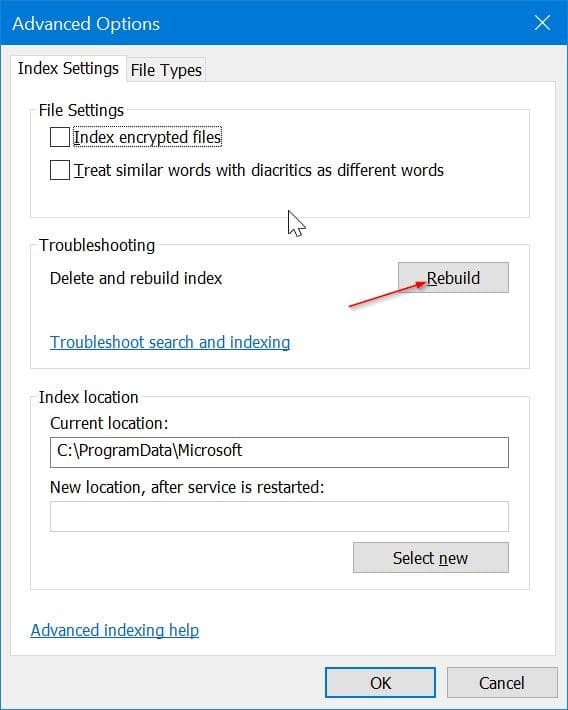 Adicionar manualmente novos locais ao índice de pesquisa