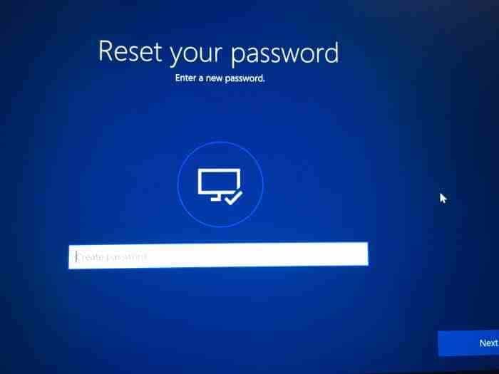Redefinir a senha da conta da Microsoft na tela de login no Windows 10