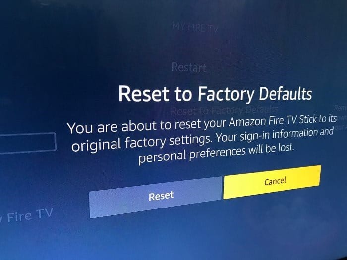 Redefinir o Amazon Fire TV Stick para as configurações de fábrica