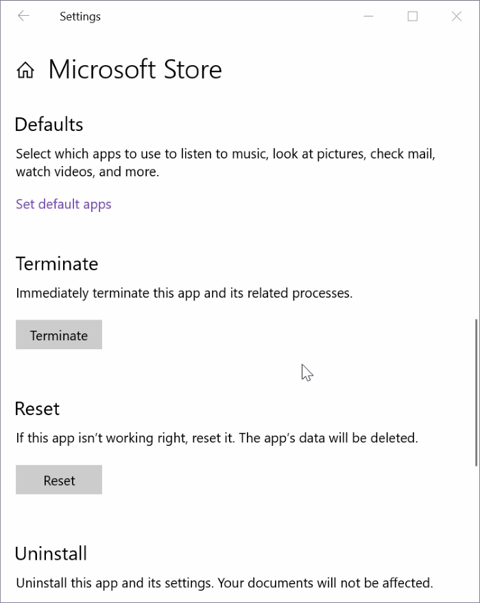 Como limpar e redefinir o cache da Windows Store no Windows 10 6 Redefinir o aplicativo da loja