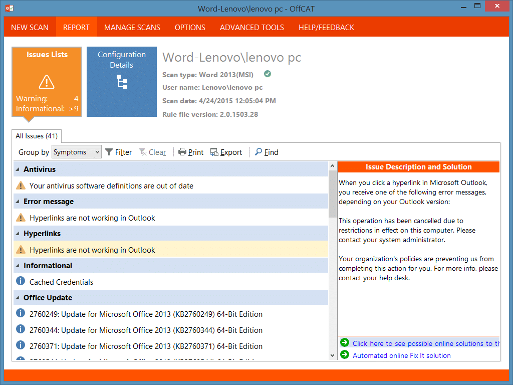Corrigir problemas do Microsoft Office 2010/2013 com esta ferramenta 4 Digitalize e repare o Office 2007, 2010 e 2013