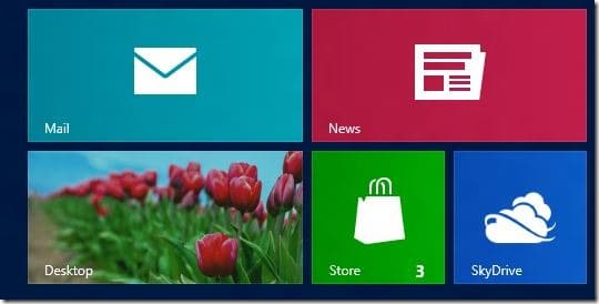 Como restaurar o bloco da área de trabalho ausente na tela inicial no Windows 8