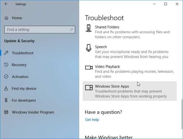 Como restaurar o aplicativo da loja ausente no Windows 10 6 Execute o solucionador de problemas de aplicativos da Windows Store