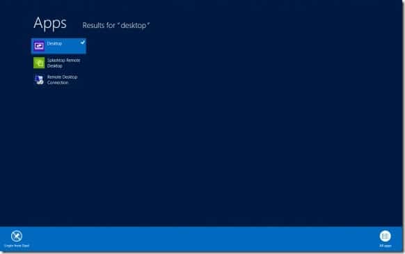 Como restaurar o bloco da área de trabalho ausente na tela inicial no Windows 8