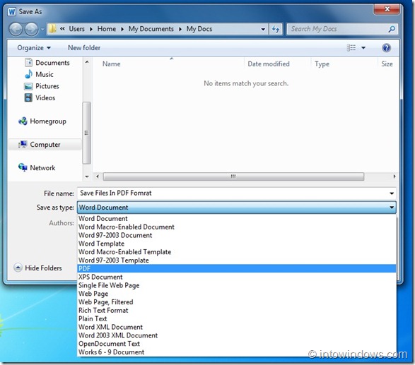 Salvar arquivos em formato PDF no Microsoft Office 2010