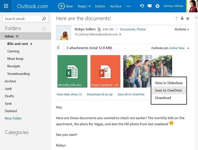 Agora você pode salvar anexos do Outlook.Com no OneDrive 2 Agora você pode salvar anexos do Outlook.Com no OneDrive