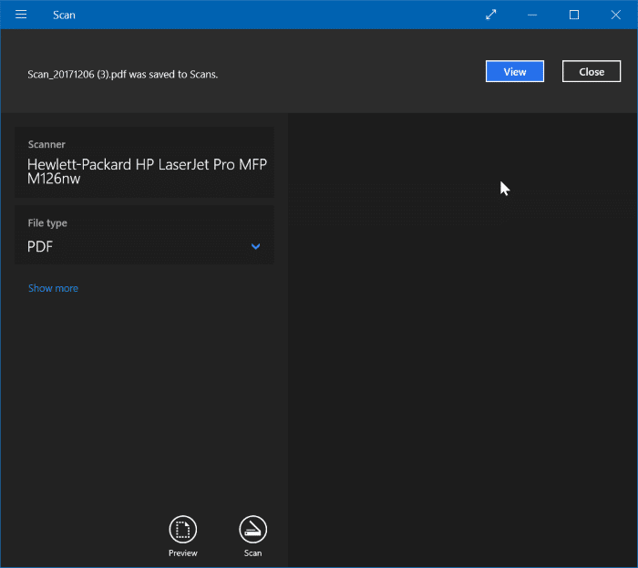 Salve arquivos digitalizados como PDF usando o Windows Scan