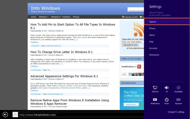 Como sempre mostrar a barra de endereços e guias no Internet Explorer 11