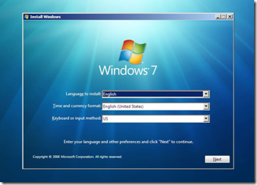 Teclado Procedimento de instalação do Windows 7