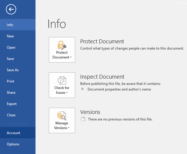 Habilitar tema cinza escuro no Office 2016