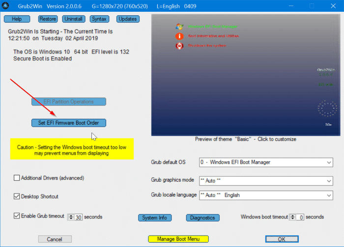 Definir o Windows 10 como sistema operacional padrão quando em inicialização dupla com o Ubuntu 6 Tornar o sistema operacional padrão do Windows 10 a partir do Windows 10